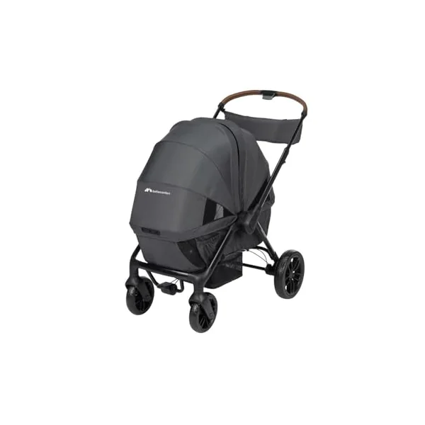 Bebeconfort Helios, Double Pram from Birth, 0-4 Years, 0-22kg, 2 Face-to-face Seats, Large All-Terrain Wheels, Compact Folding, Trolley on Wheels, Protective Canopy, Mineral Graphite
