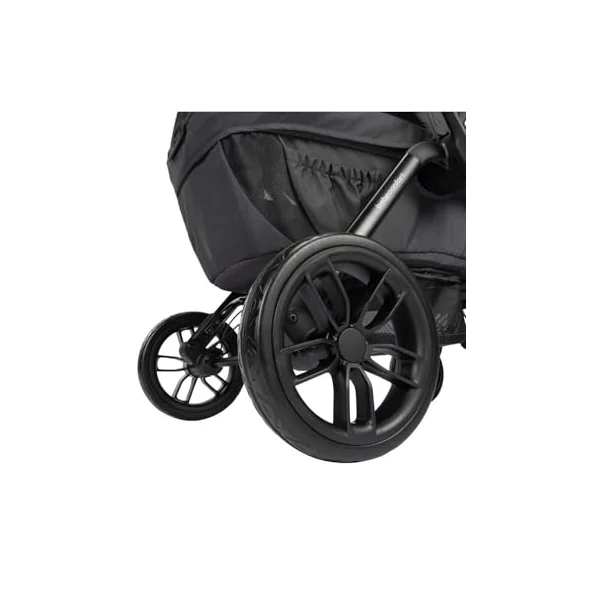 Bebeconfort Helios, Double Pram from Birth, 0-4 Years, 0-22kg, 2 Face-to-face Seats, Large All-Terrain Wheels, Compact Folding, Trolley on Wheels, Protective Canopy, Mineral Graphite