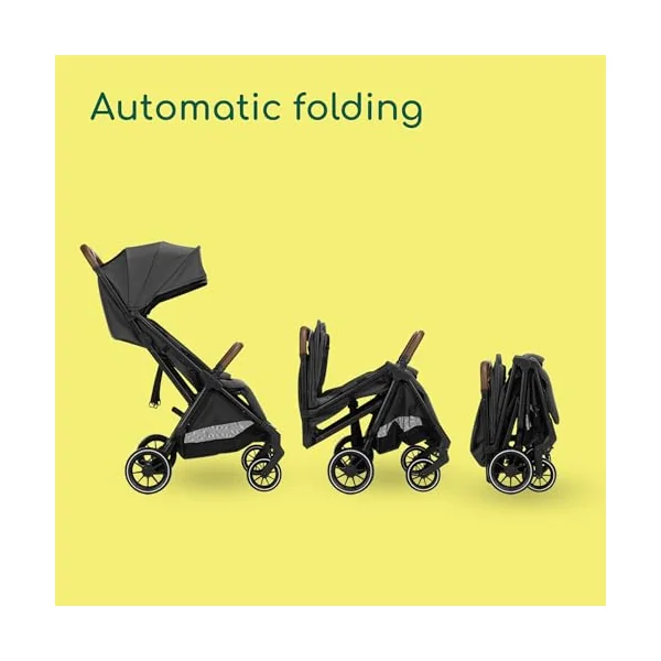 Bebeconfort Mane, Twin Pram, 0+ up to 22kg, Automatic Fold, Lie-Flat Seat, Pivotable Bumper Bars, 5-Point Harness, Mesh Window, Included Rain Cover, Shopping Bag (8 kg), Mineral Graphite