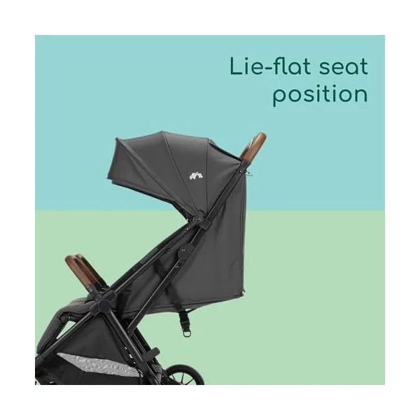 Bebeconfort Mane, Twin Pram, 0+ up to 22kg, Automatic Fold, Lie-Flat Seat, Pivotable Bumper Bars, 5-Point Harness, Mesh Window, Included Rain Cover, Shopping Bag (8 kg), Mineral Graphite
