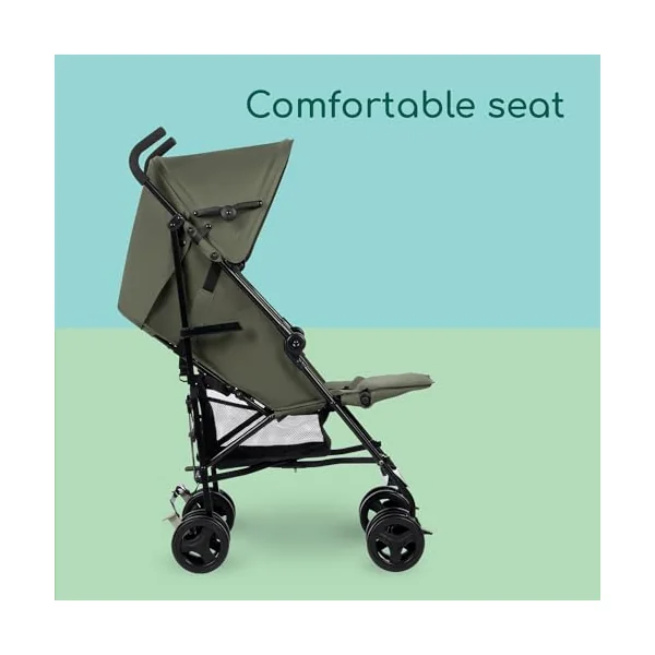Bebeconfort Rainbow, Lightweight Baby Buggy Stroller, Multi-Position Reclining Stroller, Foldable with Compact Closure, for Children Aged 6 Months - 4 Years, max 22 kg, Travel Buggy, Mineral Green