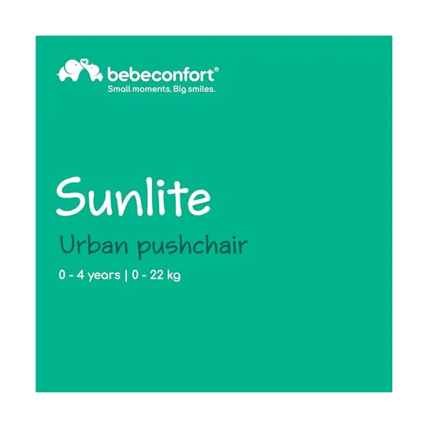Bebeconfort Sunlite, Baby Pushchair, 0 – 4 Years (max. 22kg), Lightweight Stroller (7.2kg), Lie-Flat Position, Automatic & Compact Fold, One-Hand Recline, Large Basket Storage (5kg), Mineral Graphite