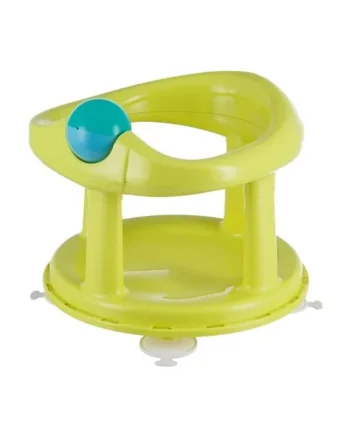 Bebeconfort Swivel Bath Seat, 6 - 12 Months, Max. 10 Kg, Child Bath Support Seat, Non-Slip Baby Bath Chair, Ergonomical, Suction Cups, Lime