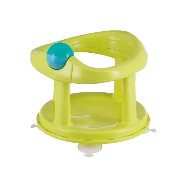 Bebeconfort Swivel Bath Seat, 6 - 12 Months, Max. 10 Kg, Child Bath Support Seat, Non-Slip Baby Bath Chair, Ergonomical, Suction Cups, Lime