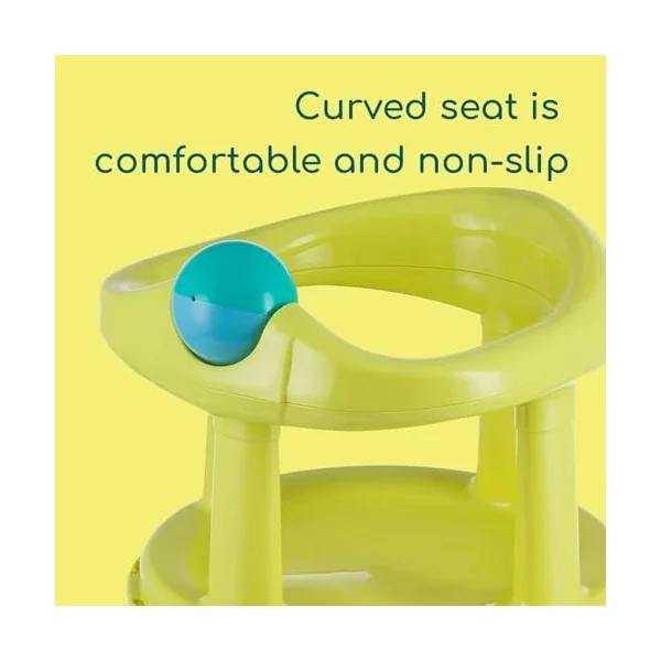 Bebeconfort Swivel Bath Seat, 6 - 12 Months, Max. 10 Kg, Child Bath Support Seat, Non-Slip Baby Bath Chair, Ergonomical, Suction Cups, Lime