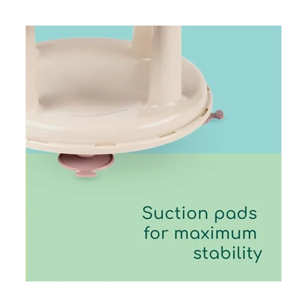 Bebeconfort Swivel Bath Seat, 6 - 12 months, Max. 10 kg, Child Bath Support Seat, Non-Slip, Ergonomical, Suction Cups, Beige