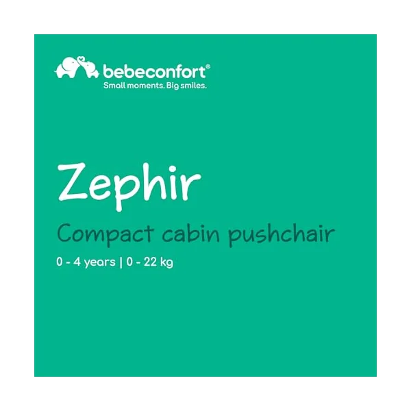 Bebeconfort Zephir, Compact Baby Pushchair, 0-4 Years (up to 22 kg), Lightweight Travel Stroller (5.6kg), Fits Airplane Cabin, Lie-Flat & Reclinable Seat, Storage Basket, Mineral Graphite