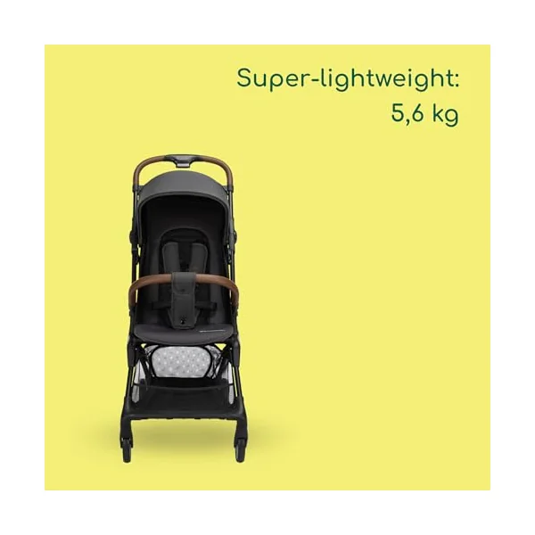 Bebeconfort Zephir, Compact Baby Pushchair, 0-4 Years (up to 22 kg), Lightweight Travel Stroller (5.6kg), Fits Airplane Cabin, Lie-Flat & Reclinable Seat, Storage Basket, Mineral Graphite