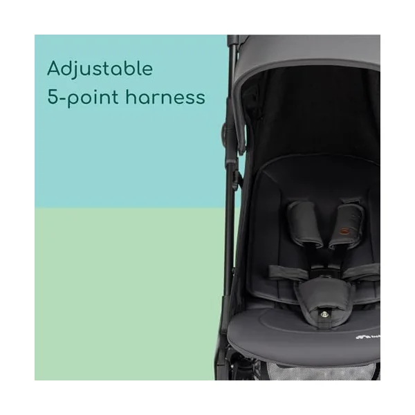 Bebeconfort Zephir, Compact Baby Pushchair, 0-4 Years (up to 22 kg), Lightweight Travel Stroller (5.6kg), Fits Airplane Cabin, Lie-Flat & Reclinable Seat, Storage Basket, Mineral Graphite