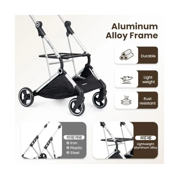 Beberoad T3 Pro 3-in-1 Pet Stroller Dog Pram for Small Medium Dogs Cats | Foldable Pet Pram Dog Pushchair Detachable Carrier, with Pad & Cup Holder, Frosted Frame and Upgraded Fabric, Beige