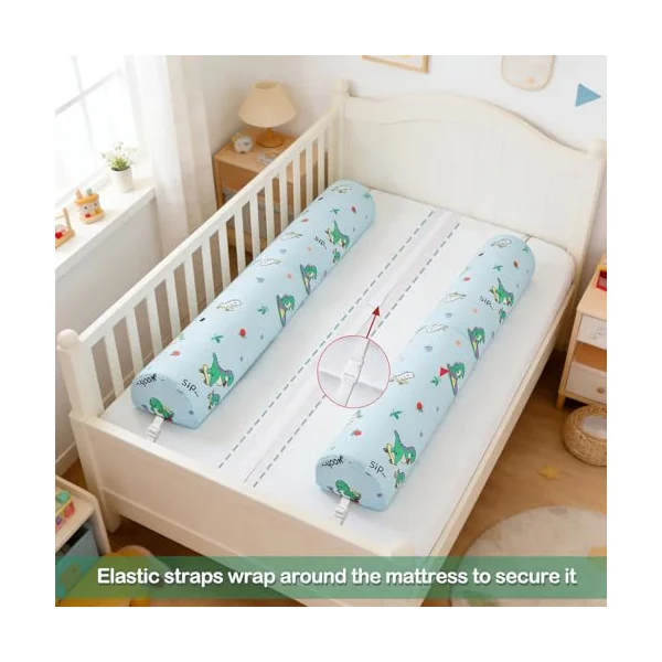 Bed Bumpers for Toddler Premium Foam, Travel Bed Rail for Toddlers, Kids Safety Bed Guard for Twin, Full, Queen, King Beds Non Slip (40'' Premium Foam, 2)