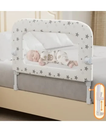 Bed Rail for Toddlers: 32" Foldable Toddler Bed Rails Bed Safety Rail, Height Adjustable Baby Bed Rail Guard for Crib Twin, Full, Queen Bunk Size Bed, Portable Bed Railing for Baby