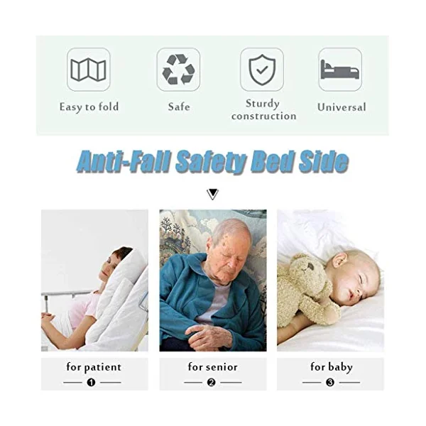 Bed Rail Guard For Adults Safety Auxiliary Handle, Protective Railings Bumper For Handicapped Supplies Bed Fence For Seniors B L118cm