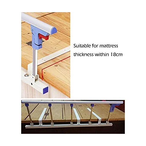 Bed Rail Guard For Elderly, Adults Assist Foldable Handle Handicap, Safety Bed Railing Metal Grip Bumper Bar 95 * 38cm