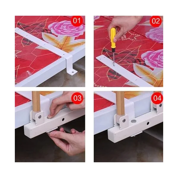 Bed Rail Guard Safety Side for Elderly Foldable, Adults Assist Handle Handicap Bed Railing Hospital Metal Grip Bumper Bar (Color : A)