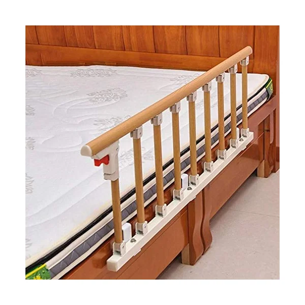 Bed rail guardrail Safety side hospital Safety auxiliary handle Folding Bedside armrest bumper, Suitable for The elderly adult Toddler (Color:Yellow, Size:103x52cm)