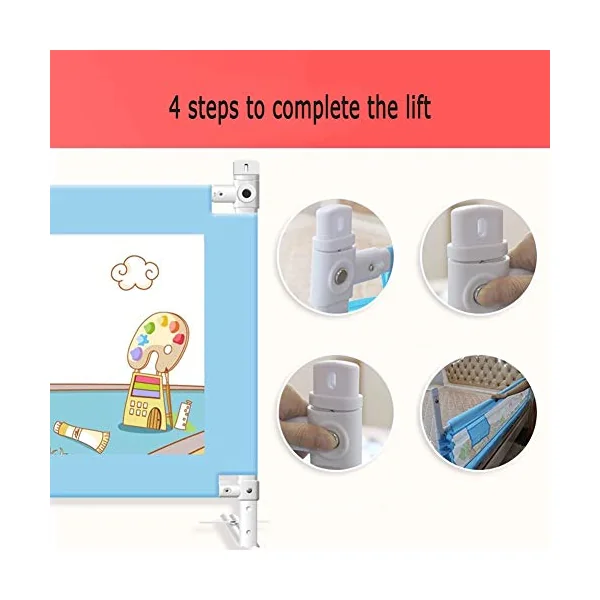 Bed Rails Extra Long Safety Guardrail With Storage Bag Sleep Mesh Crib Rail For Toddlers, Vertical Lifting (Color : C, Size : 1.5m)