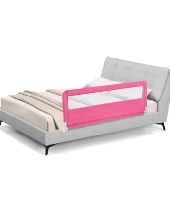 Bed Rails for Toddlers, 150CM Extra Long, Upgraded Swing Down Bed Guard w/Safety Straps, Folding Baby Bedrail for Kids Twin, Double, Full Size Queen & King Mattress (Pink)