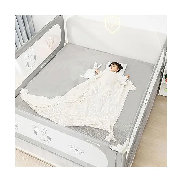 Bed Rails for Toddlers, Toddler Bed Rail, Baby Bed Rail Guard, Kids Bed Rails & Rail Guards, Baby Bed Rail Guard for End of Bed, with Double Safety Lock (1.8m)