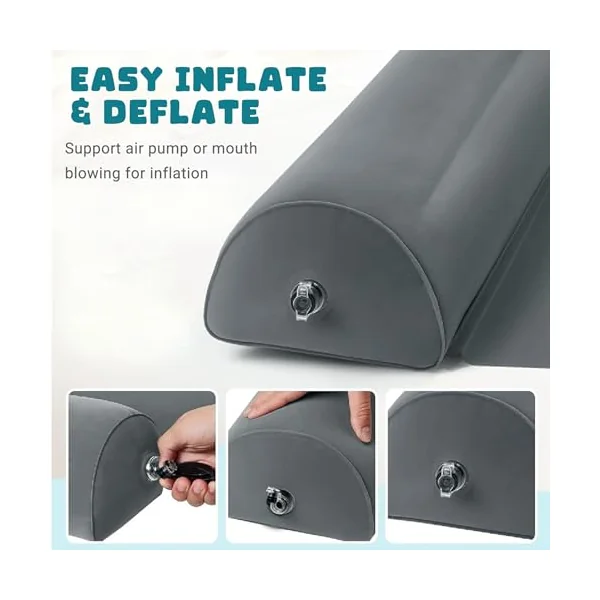 Bed Rails Rail Guards|2pcs Inflatable Bed Rails, Portable Toddler Bumpers For Travel, Easy to Install Crib Bumper For Vacation Trip, Gray