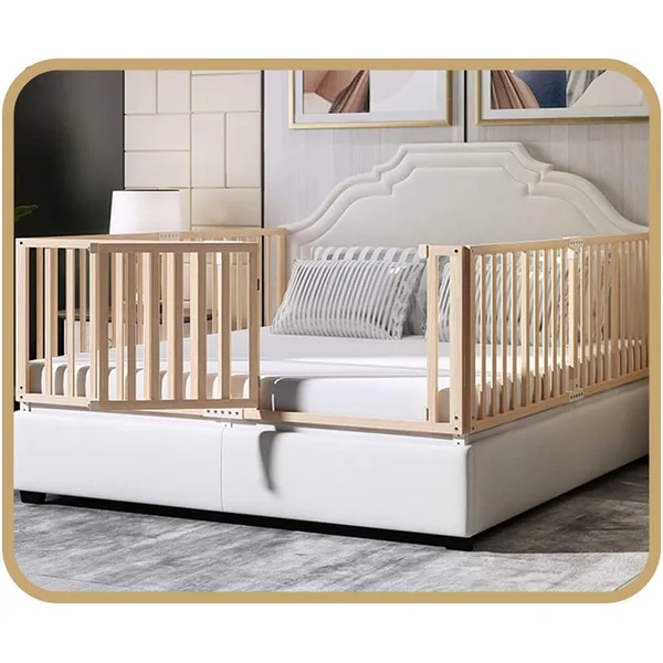 Bed Rails, Swing Down Extra Long Wooden Bed Guard Fall Protection Sleep Protectors Sturdy And Solid (Color : B, Size : 190CM)