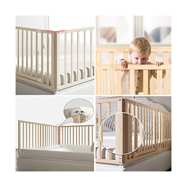 Bed Rails, Swing Down Extra Long Wooden Bed Guard Fall Protection Sleep Protectors Sturdy And Solid (Color : B, Size : 190CM)