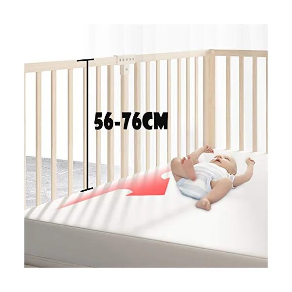 Bed Rails, Swing Down Extra Long Wooden Bed Guard Fall Protection Sleep Protectors Sturdy And Solid (Color : B, Size : 190CM)