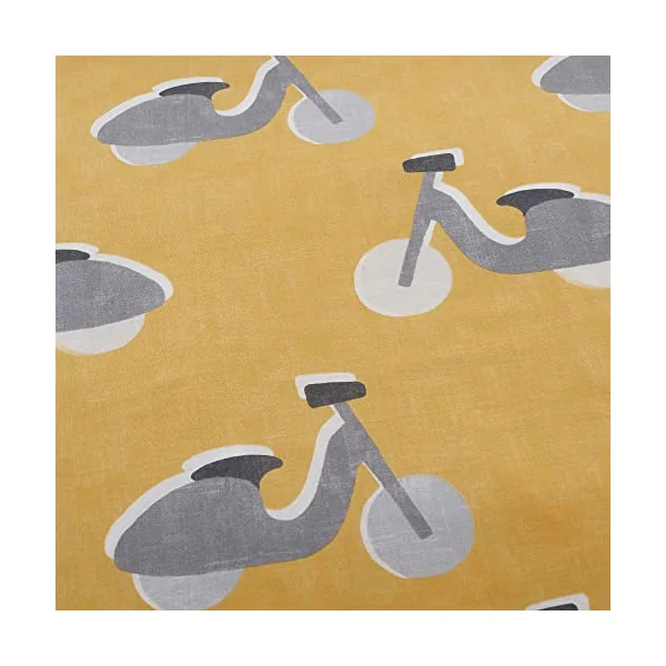 Bedlam - Cool Cars - 100% Cotton Duvet Cover Set - Baby/Cot Bed Size in Duck Egg, Cot/Baby, Blue/Yellow
