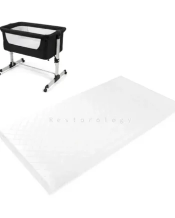 Bedside Travel Cot Toddler Infant Bed Crib Mattress - Babylo Cozi Sleeper – Extra Thick & Soft Foam With Antibacterial Removable Cover, Expert Recommended, White | Size : 44 cm x 87 x 5 cm