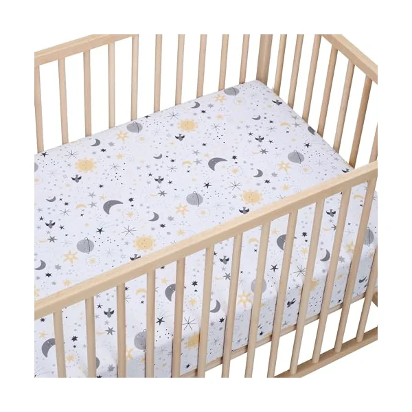 Bedtime Originals Celestial Moon/Stars 2-Pack Fitted Crib/Toddler Sheet Set