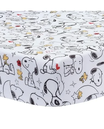 Bedtime Originals Snoopy Love Infant Baby/Toddler Fitted Crib Sheet