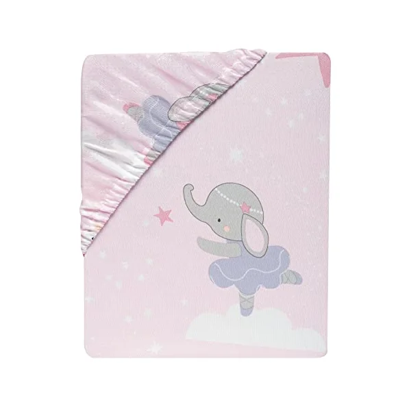 Bedtime Originals Tiny Dancer Fitted Crib Sheet - Pink, Animals, Celestial