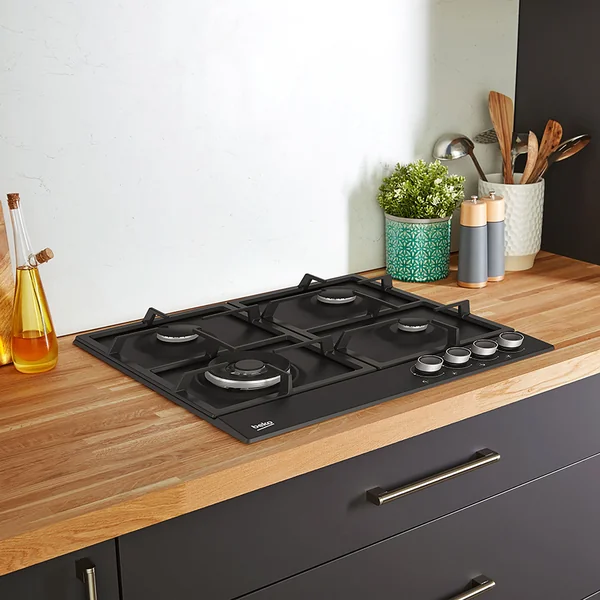 Beko HIAW164225SB 58cm Gas Hob - Black