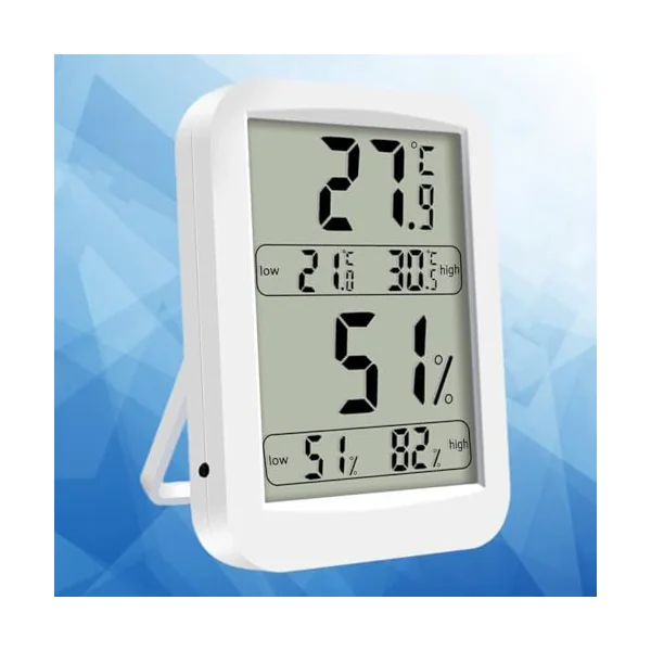 BESTonZON Digital Portable Hygrometer with Display High Precision LED Indoor Temperature Humidity Monitor Lightweight Abs without Battery for Baby Room and Office