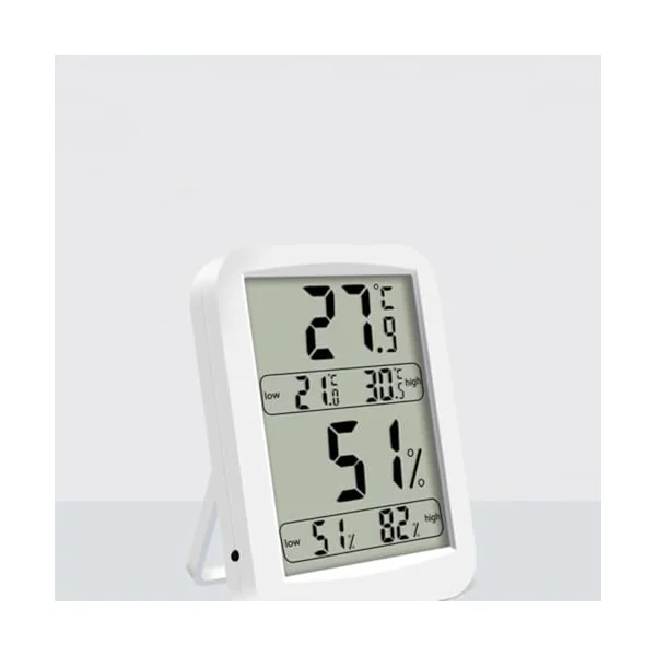 BESTonZON Digital Portable Hygrometer with Display High Precision LED Indoor Temperature Humidity Monitor Lightweight Abs without Battery for Baby Room and Office