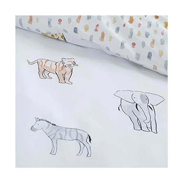 Bianca Zoo Animals Cotton Junior Cotton Duvet Cover Set with Pillowcases White