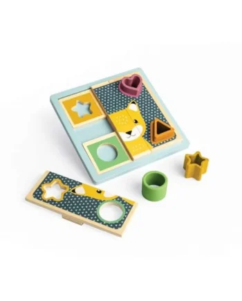 Bigjigs Toys Activity Puzzle - 10 Piece Silicone Shape Sorter & Puzzle Board, Wooden Toys, Wooden Puzzles, Busy Board 1 Year Old, Sustainably Made
