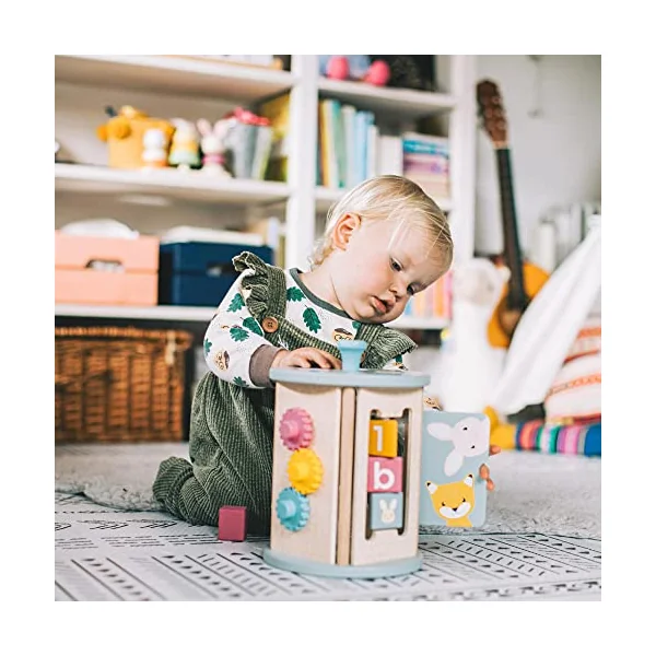Bigjigs Toys FSC Certified Rolling Activity Centre Wooden Shape Sorter Cube