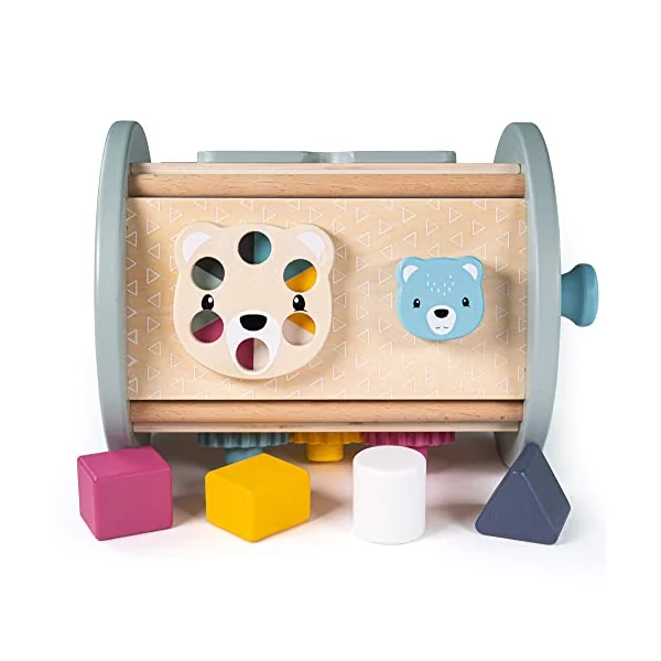 Bigjigs Toys FSC Certified Rolling Activity Centre Wooden Shape Sorter Cube