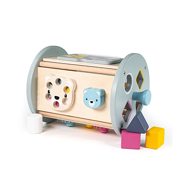 Bigjigs Toys FSC Certified Rolling Activity Centre Wooden Shape Sorter Cube