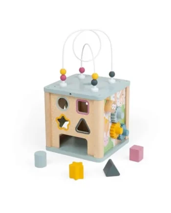 Bigjigs Toys Simply Scandi Activity Cube | Kids Montessori Wooden Toy