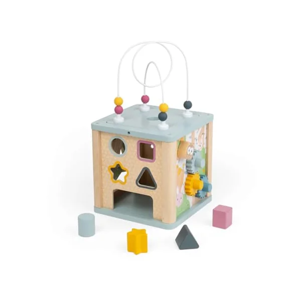 Bigjigs Toys Simply Scandi Activity Cube | Kids Montessori Wooden Toy