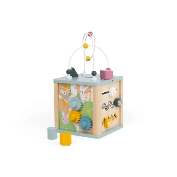 Bigjigs Toys Simply Scandi Activity Cube | Kids Montessori Wooden Toy