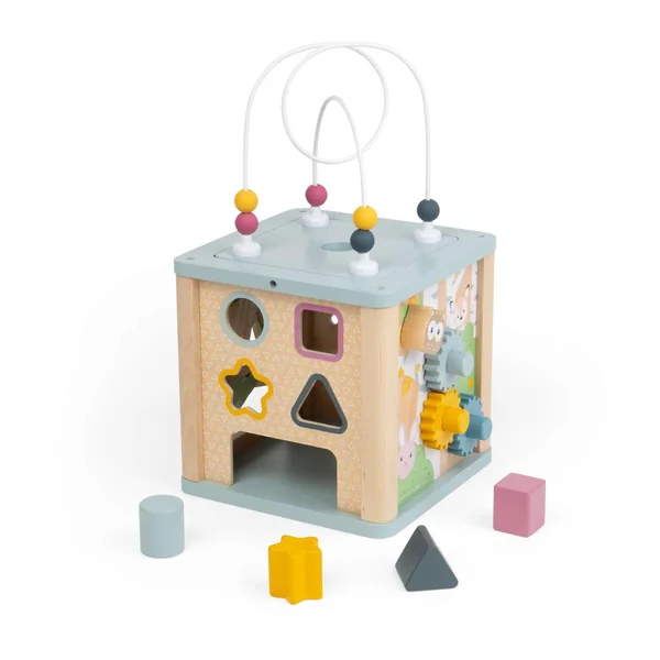Bigjigs Toys Simply Scandi Activity Cube | Kids Montessori Wooden Toy