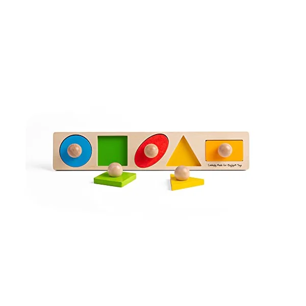 Bigjigs Toys Wooden Shape Sorter Puzzle - Baby & Toddler Toys, Montessori Learning, Ages 1-3