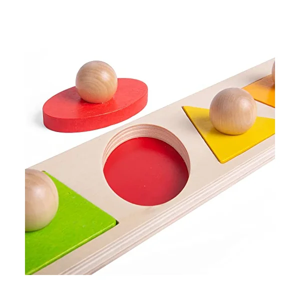 Bigjigs Toys Wooden Shape Sorter Puzzle - Baby & Toddler Toys, Montessori Learning, Ages 1-3