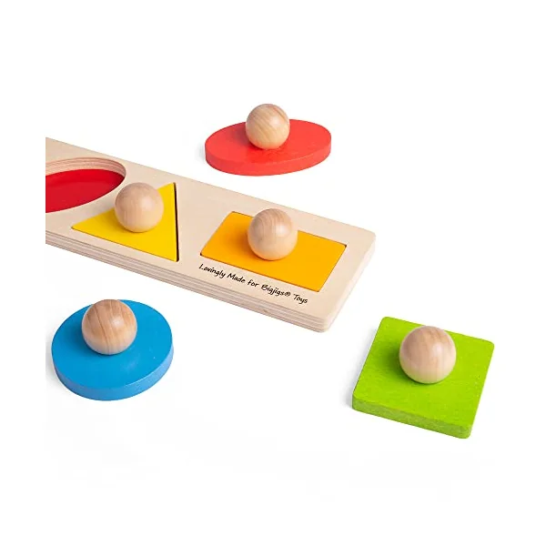 Bigjigs Toys Wooden Shape Sorter Puzzle - Baby & Toddler Toys, Montessori Learning, Ages 1-3
