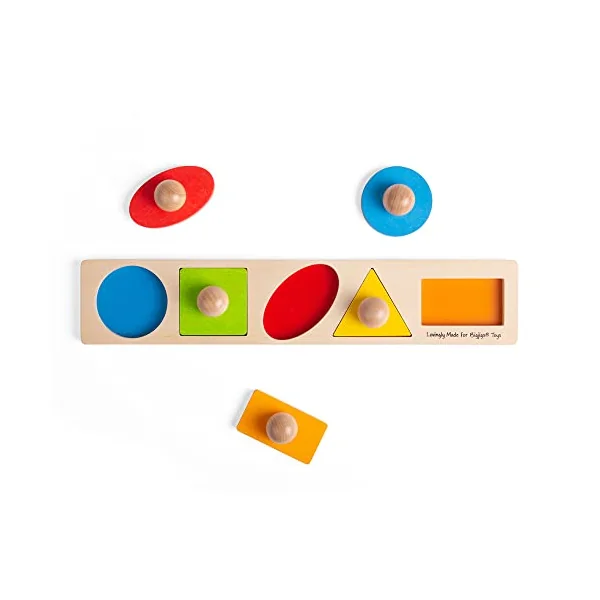 Bigjigs Toys Wooden Shape Sorter Puzzle - Baby & Toddler Toys, Montessori Learning, Ages 1-3