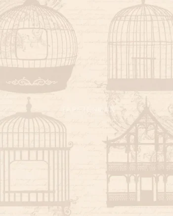 BIRDCAGE BIRD CAGE BEIGE METALLIC FEATURE WALLPAPER A.S.CREATION 8945-33