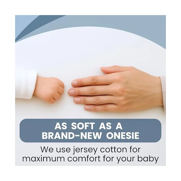 Bisoo Magic Sheet 20x33in Grey Waterproof Fitted Sheet for Bedside Crib | 2-in-1, Saves the Mattress Protector, Waterproof, Breathable, Soft Cotton Jersey Oeko-Tex